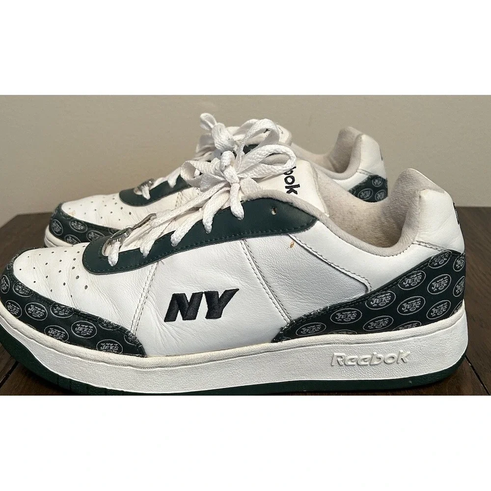 Reebok Men's Size 12 White/Green New‎ Jets Team Sneakers